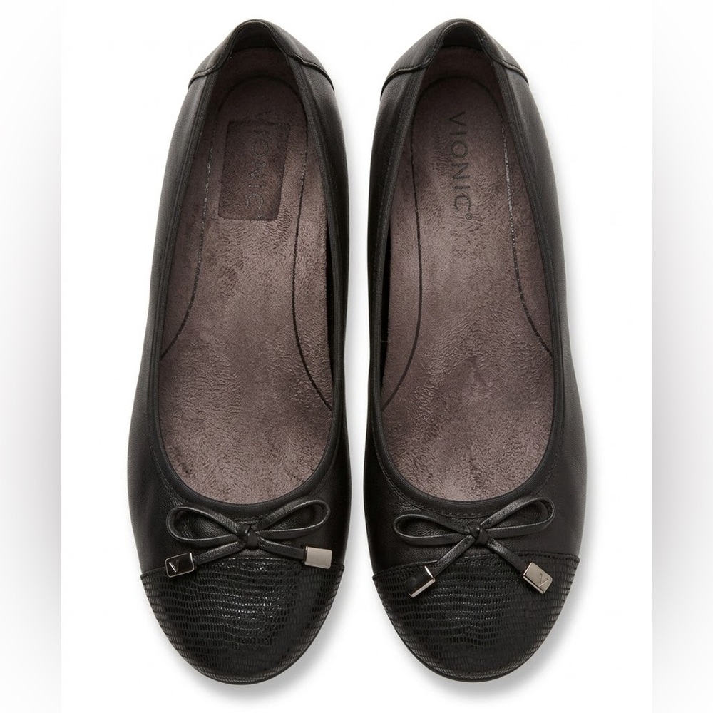 Vionic Spark Minna Ballet Leather Flats - Size 7.5